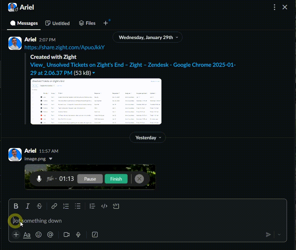 Pasting content on Slack.gif
