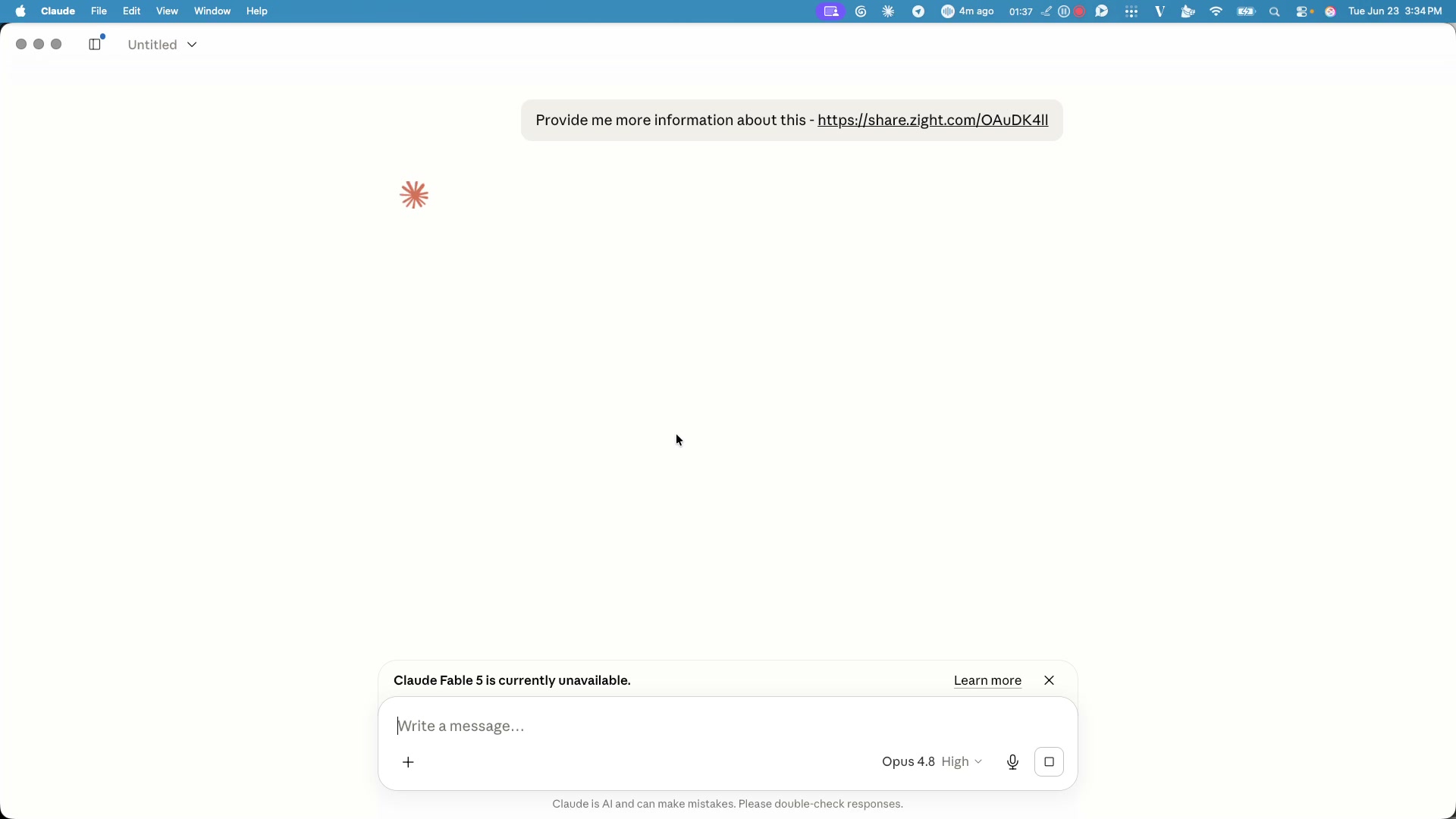 Zight MCP setup step 8: Return to your tool and start using Zight links in prompts to retrieve information.